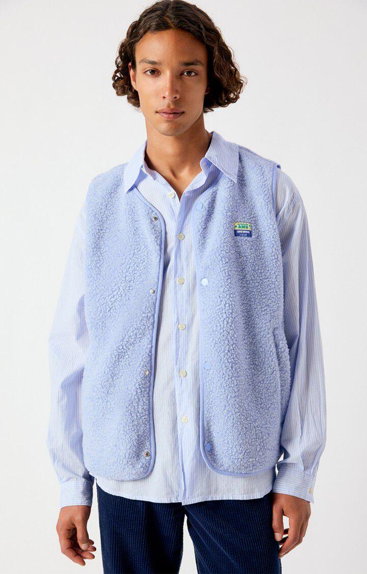 AAmerican Vintage Hoktown Teddyfleece Weste Givre Chine Herren hellblau
